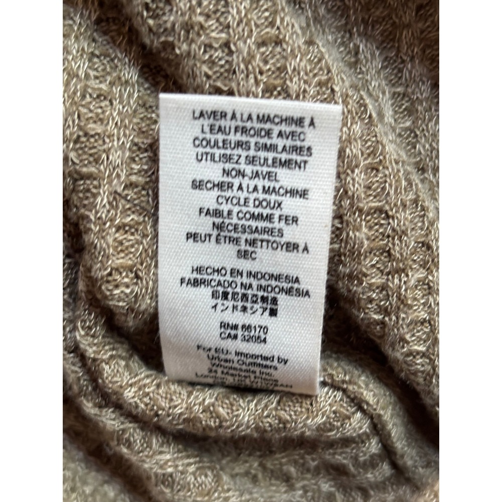 Free People We The Free Ottoman Slouchy Tunic Cowl Neck Ribbed Knit Top Olive L - Picture 10 of 10